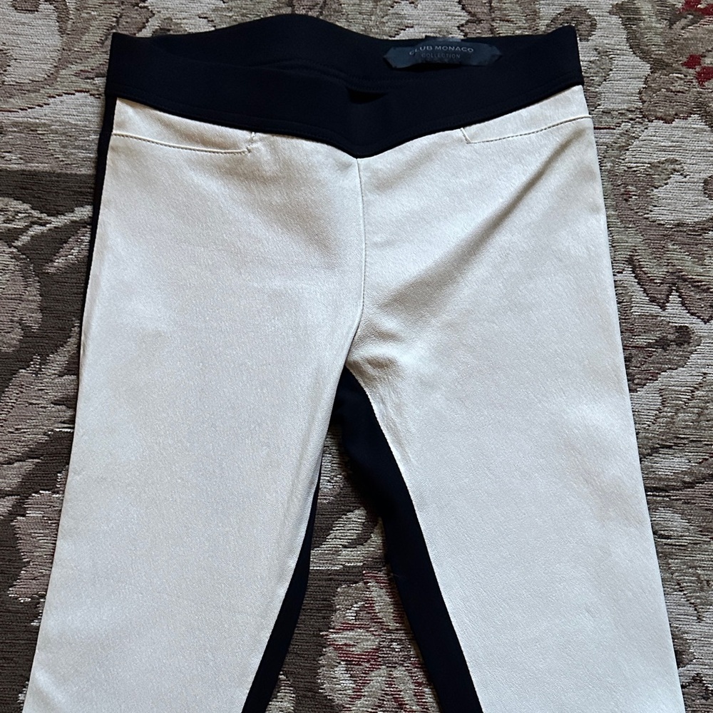 Club Monaco Black and Cream Leggings